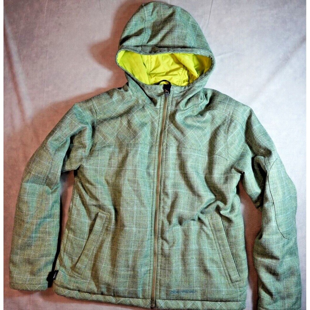 Obermeyer Jacket - Womens 6 - Ski Snowboard Coat - Green Zip Pockets Hooded Logo